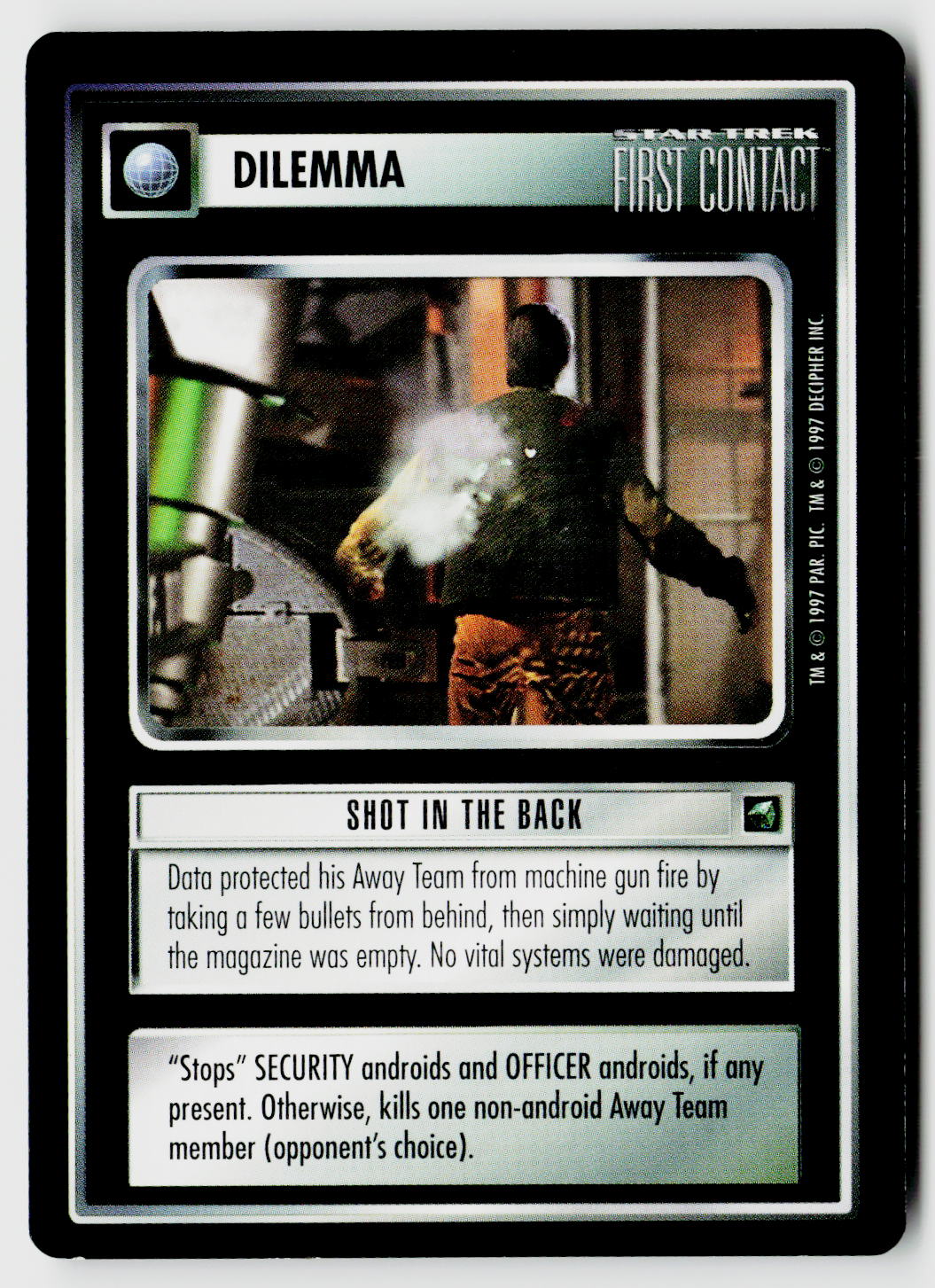 Star Trek The Next Generation CCG | First Contact | Shot in the Back | Common