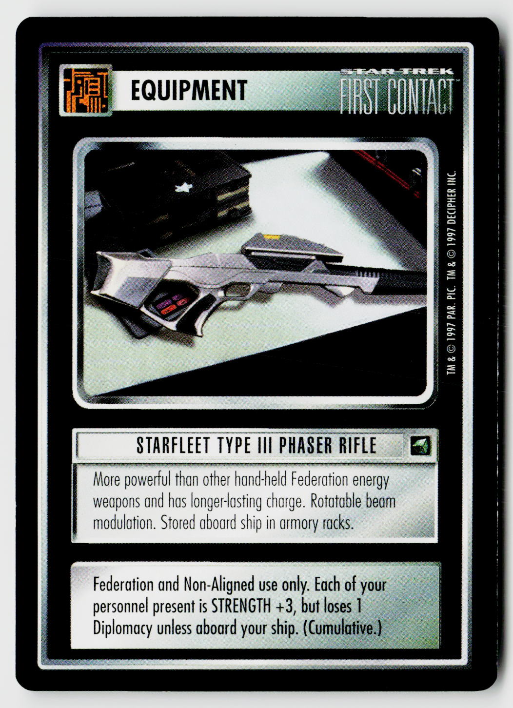 Star Trek The Next Generation CCG | First Contact | Starfleet Type III Phaser Rifle | Uncommon