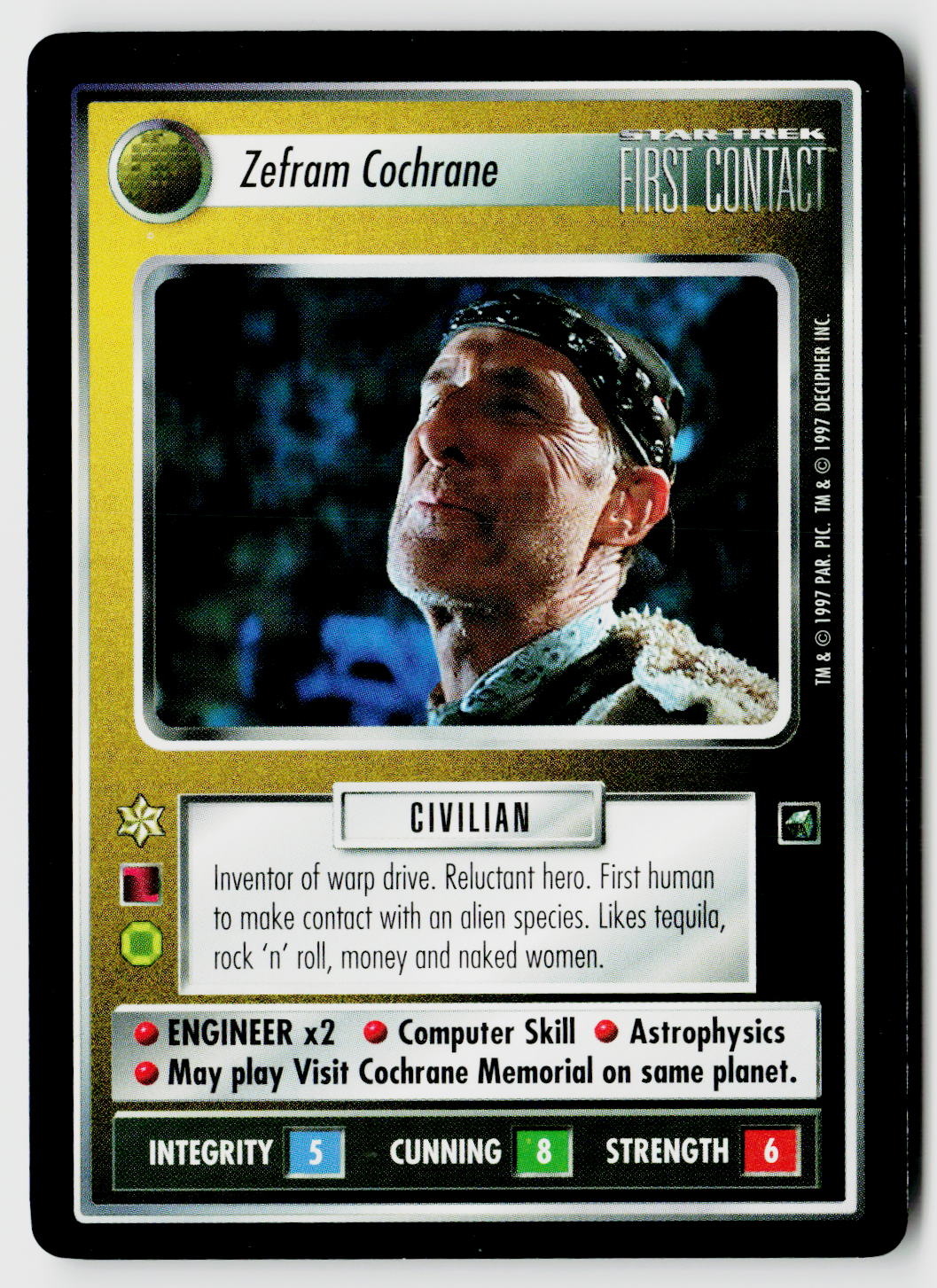 Star Trek The Next Generation CCG | First Contact | Zefram Cochrane | Rare