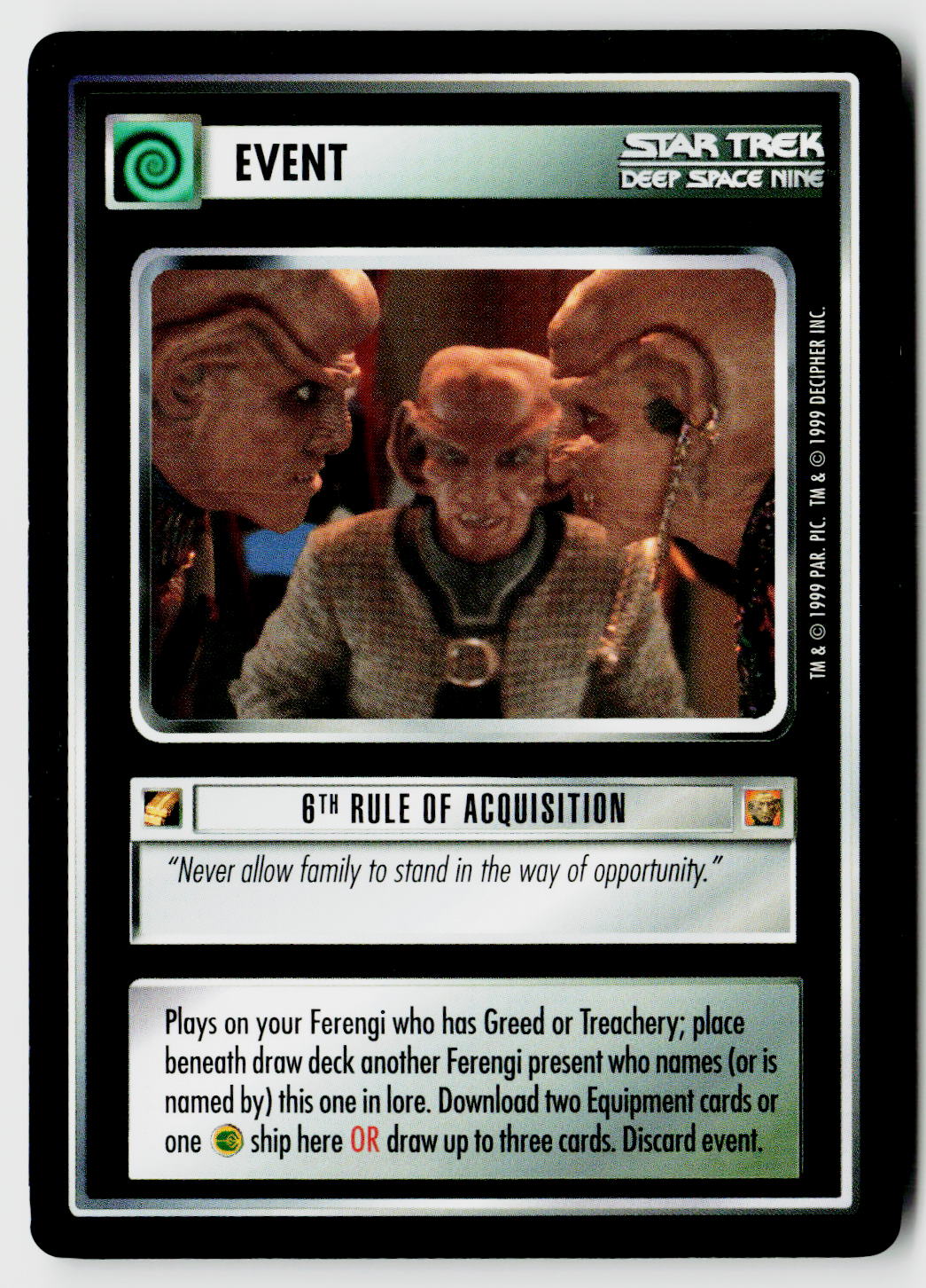 Star Trek The Next Generation CCG | Rules of Acquisition | 6th Rule of Acquisition | Common