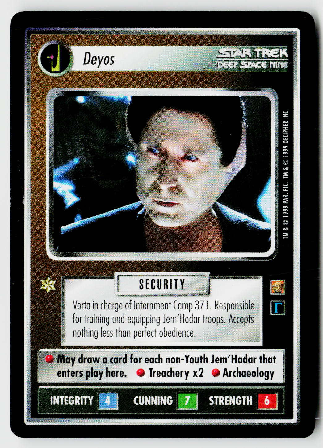 Star Trek The Next Generation CCG | Rules of Acquisition | Deyos | Rare