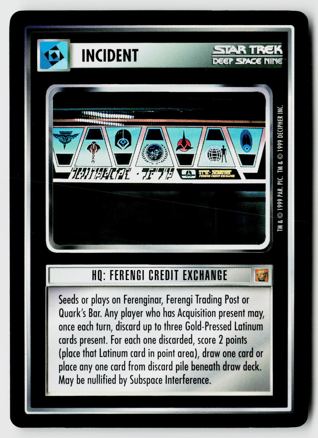 Star Trek The Next Generation CCG | Rules of Acquisition | HQ: Ferengi Credit Exchange | Uncommon