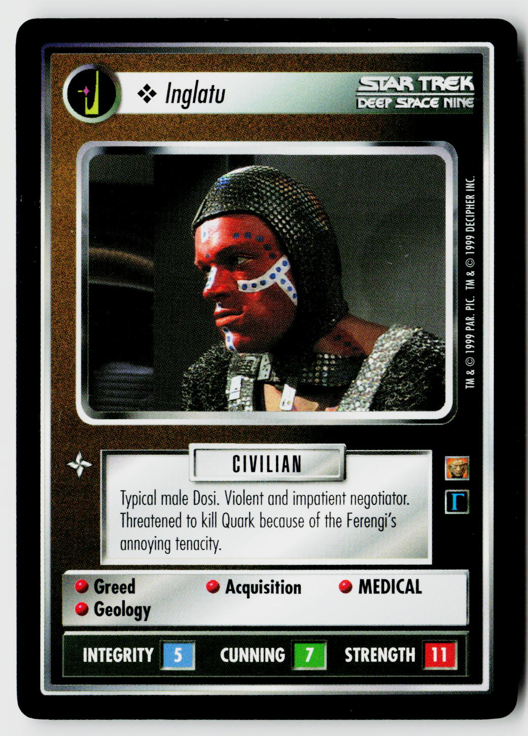 Star Trek The Next Generation CCG | Rules of Acquisition | Inglatu | Common
