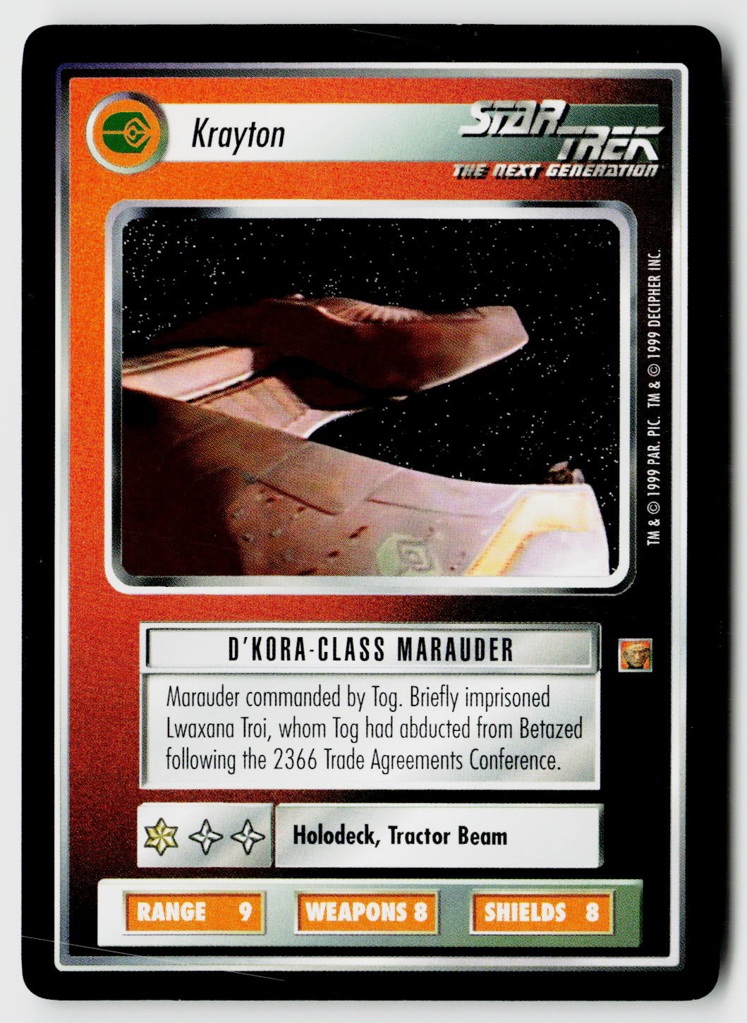 Star Trek The Next Generation CCG | Rules of Acquisition | Krayton | Rare