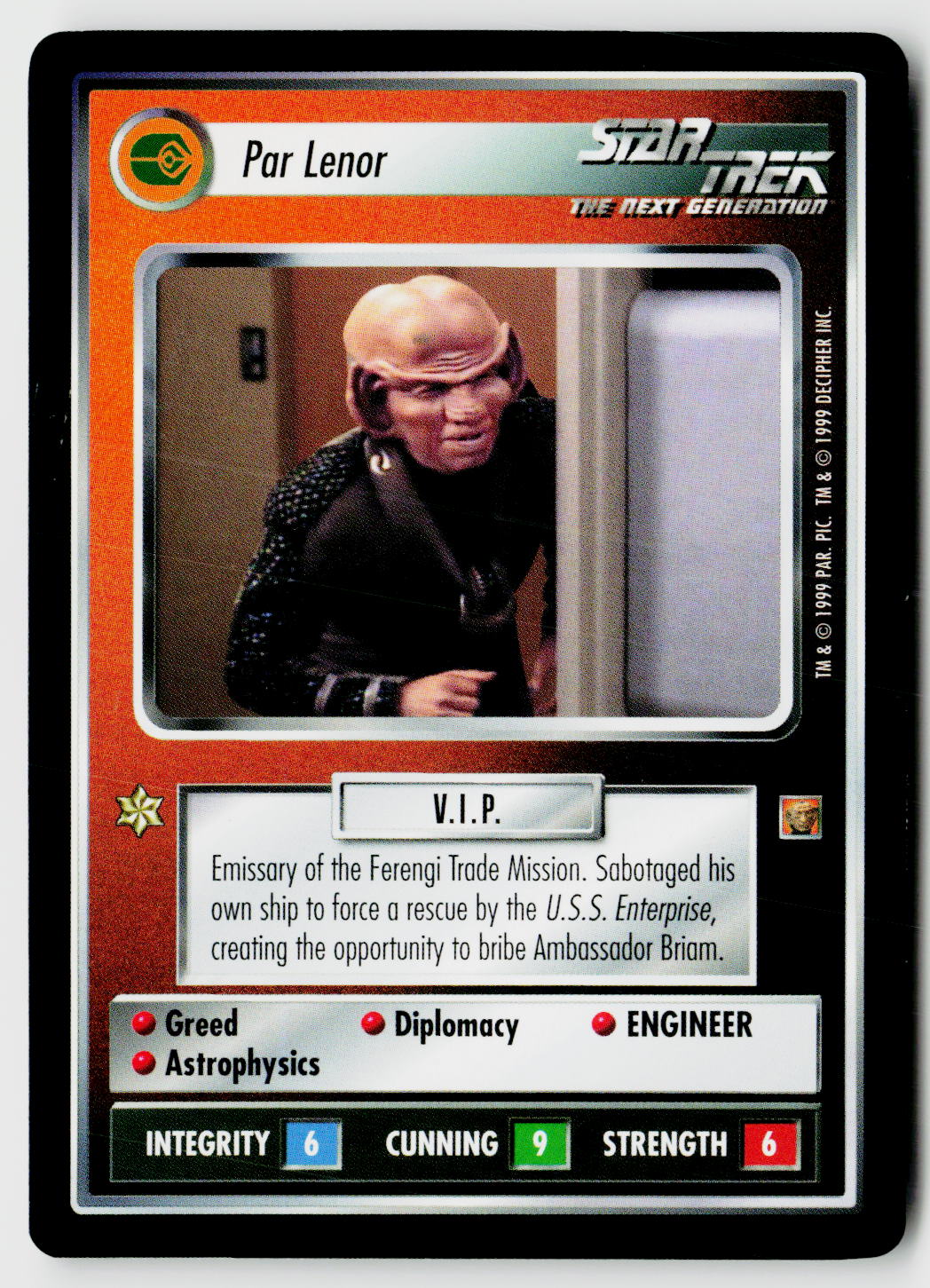Star Trek The Next Generation CCG | Rules of Acquisition | Par Lenor | Uncommon