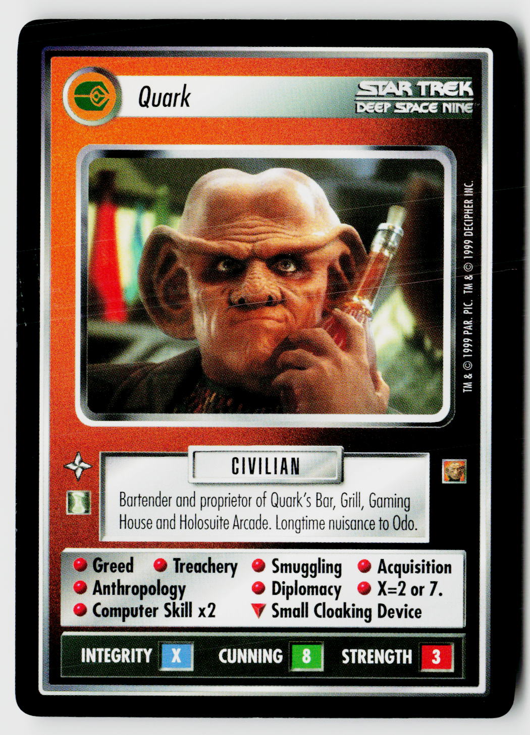 Star Trek The Next Generation CCG | Rules of Acquisition | Quark | Rare