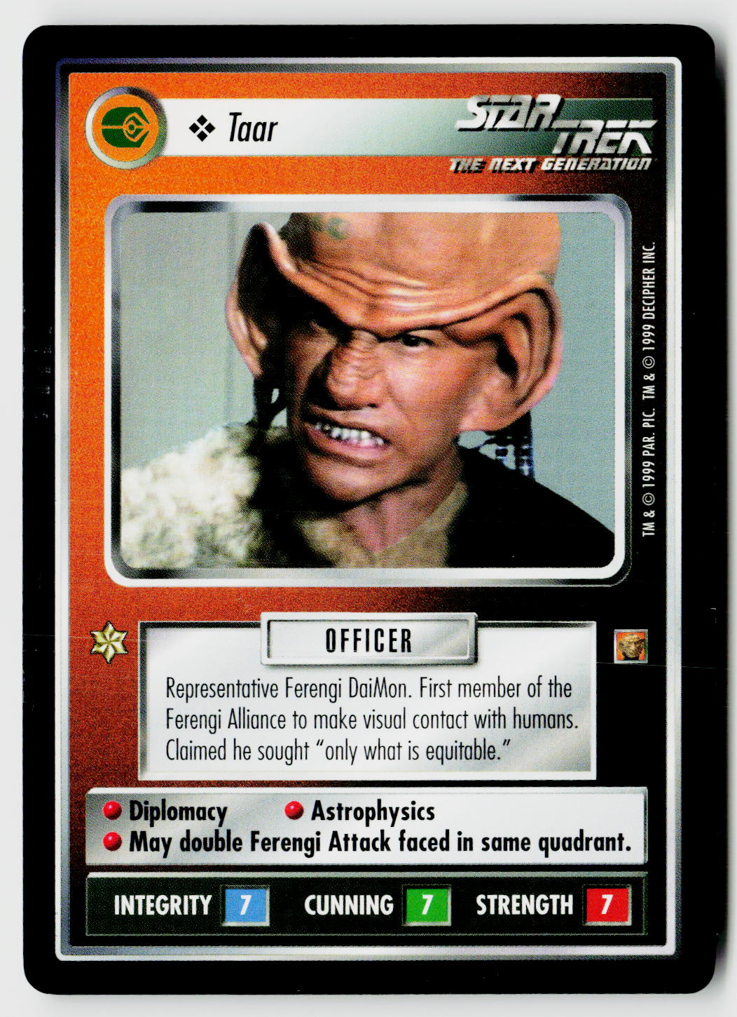 Star Trek The Next Generation CCG | Rules of Acquisition | Taar | Common