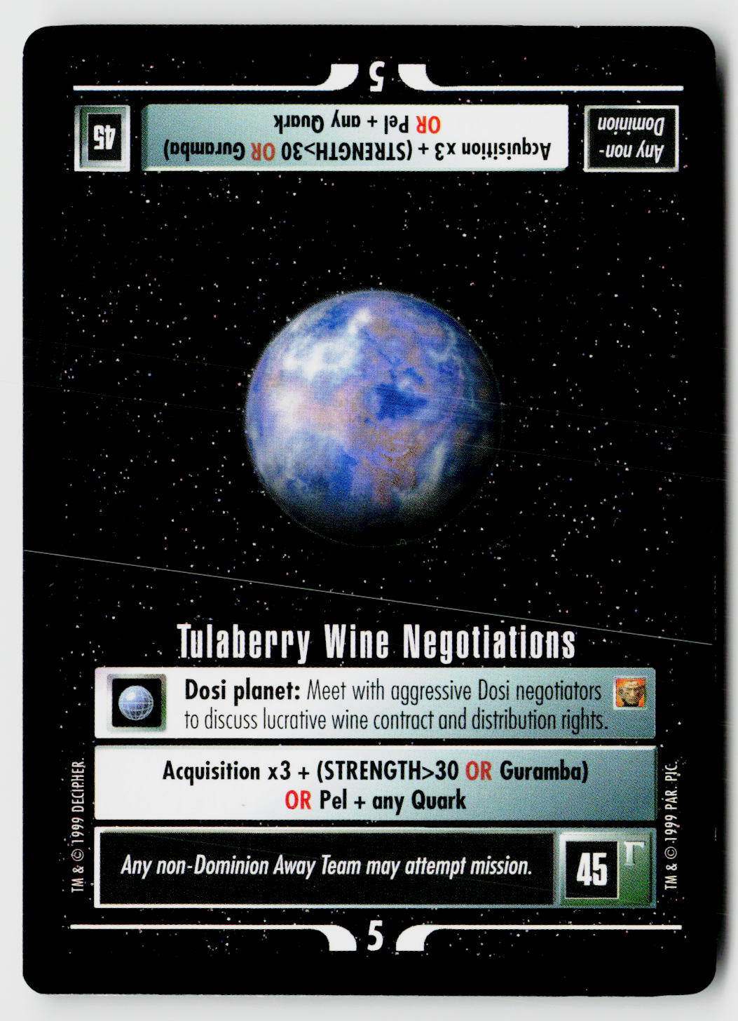 Star Trek The Next Generation CCG | Rules of Acquisition | Tulaberry Wine Negotiations | Uncommon