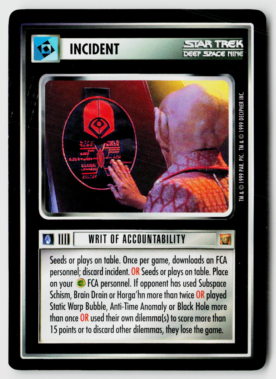 Star Trek The Next Generation CCG | Rules of Acquisition | Writ of Accountability | Rare