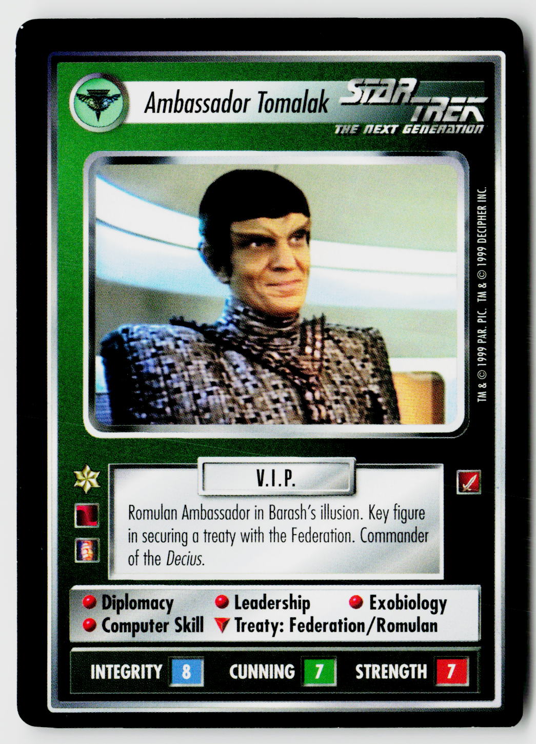 Star Trek The Next Generation CCG | Blaze of Glory | Ambassador Tomalak | Rare