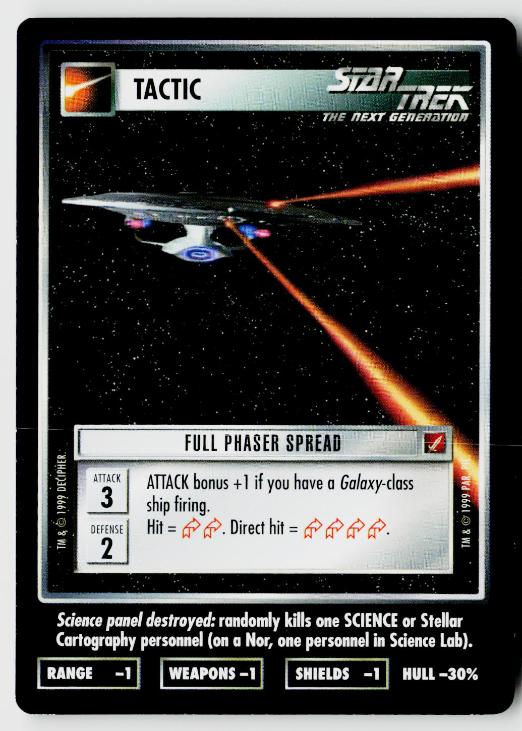 Star Trek The Next Generation CCG | Blaze of Glory | Full Phaser Spread | Common