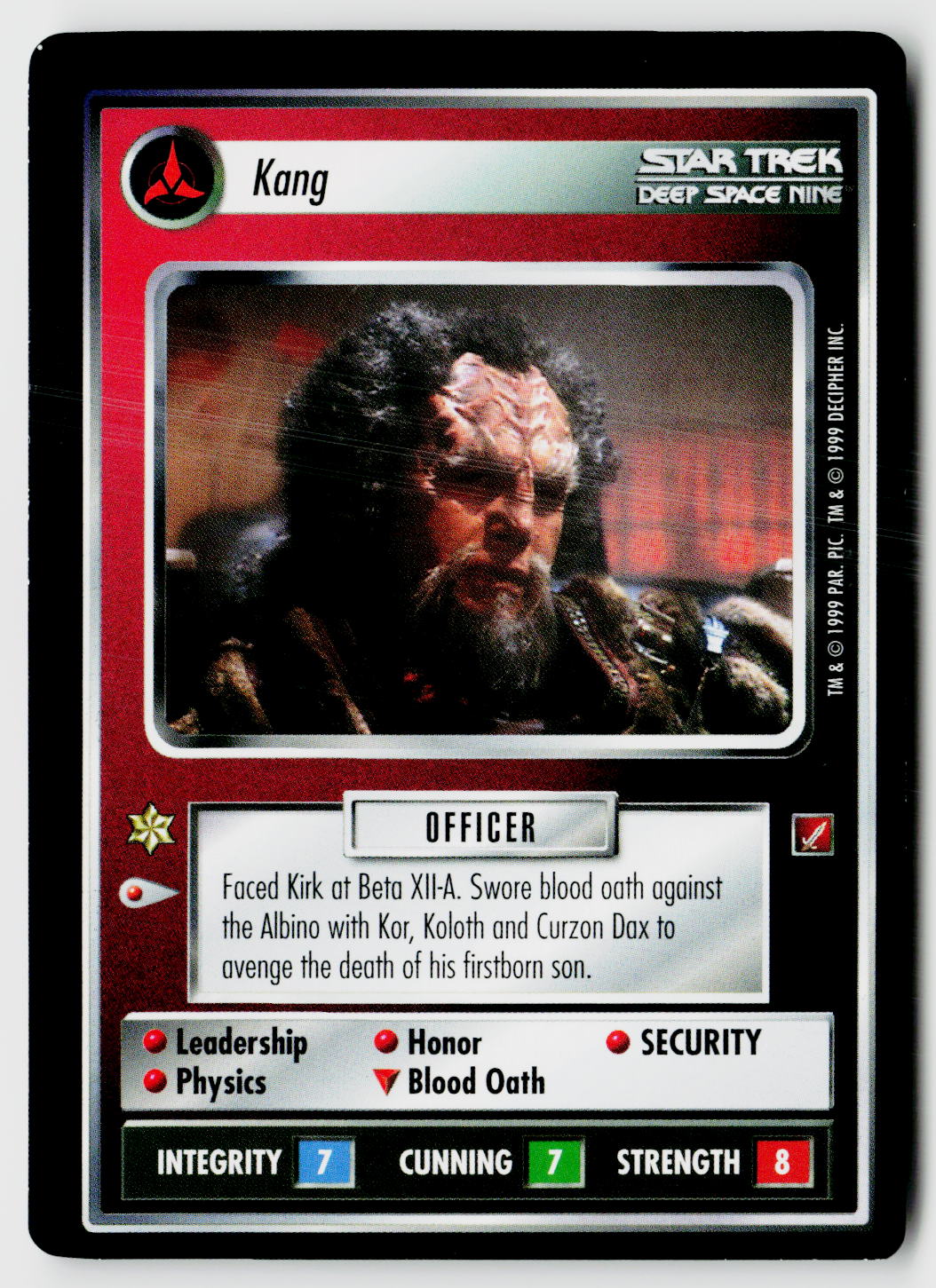Star Trek The Next Generation CCG | Blaze of Glory | Kang | Rare