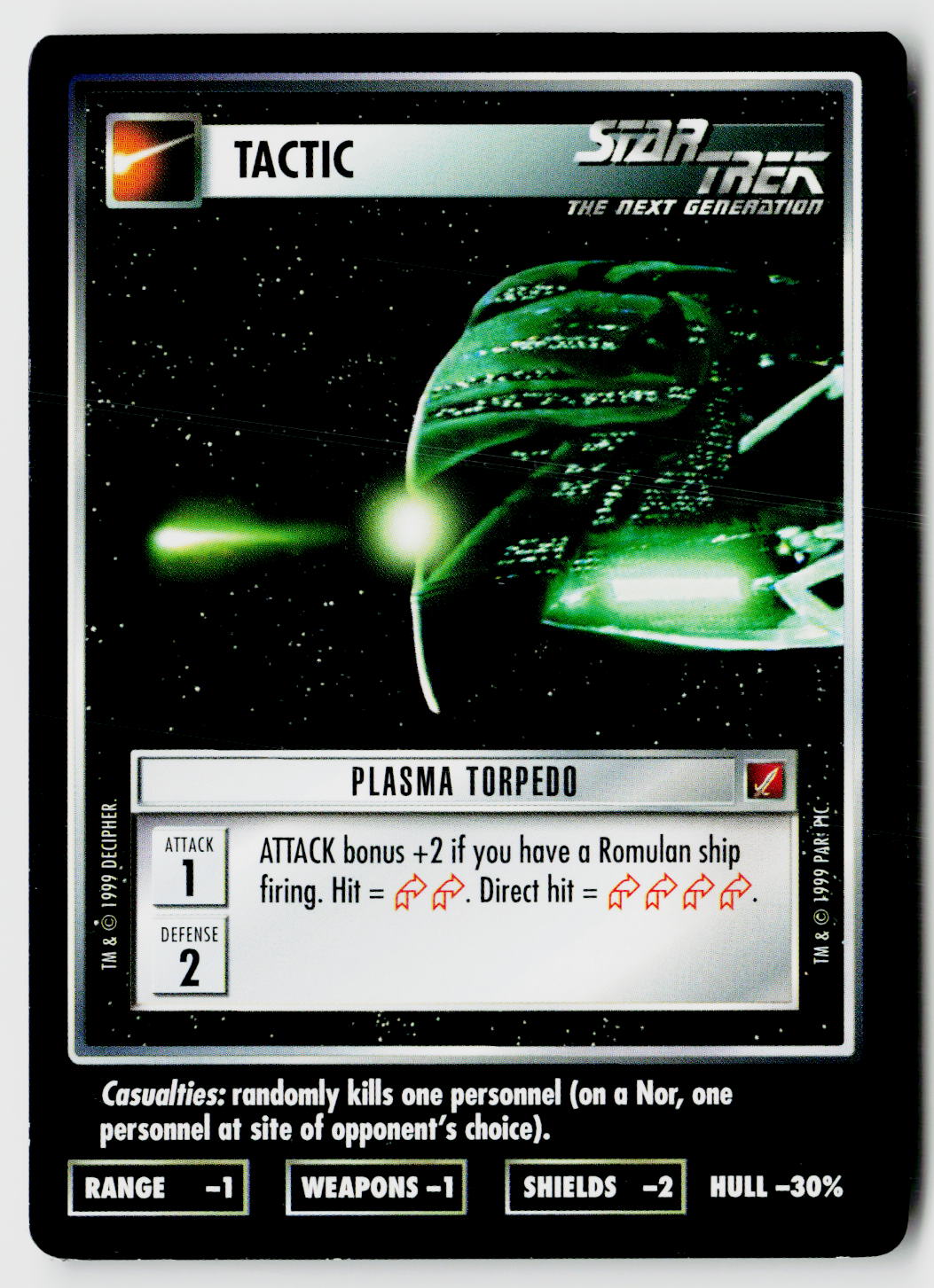 Star Trek The Next Generation CCG | Blaze of Glory | Plasma Torpedo | Common