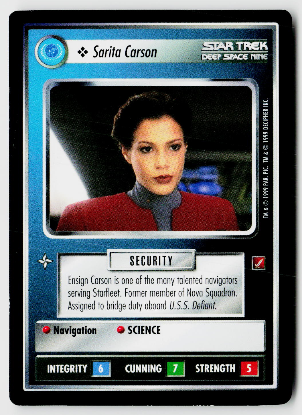 Star Trek The Next Generation CCG | Blaze of Glory | Sarita Carson | Common
