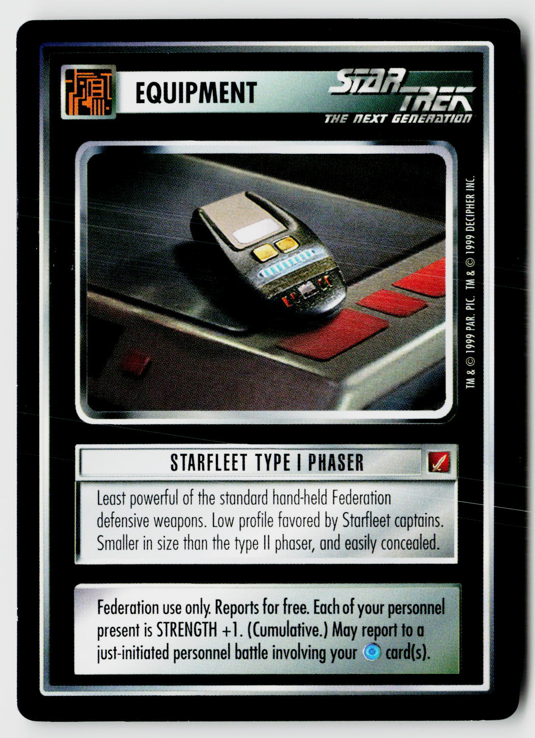 Star Trek The Next Generation CCG | Blaze of Glory | Starfleet Type I Phaser | Common