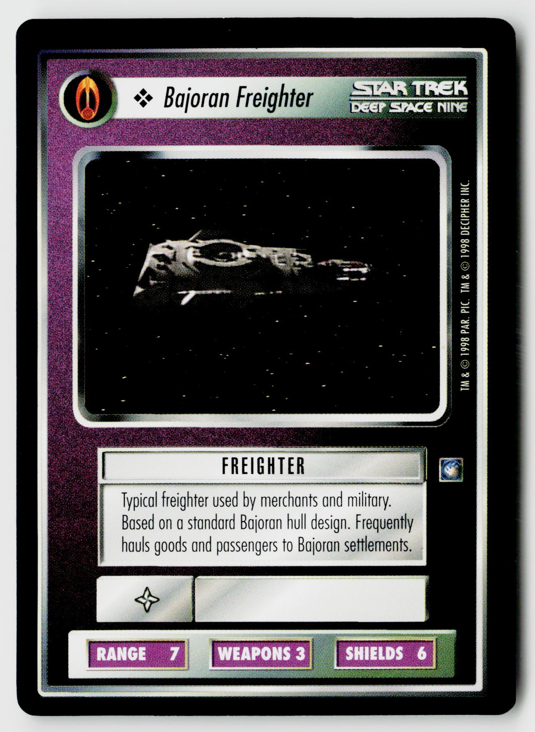 Star Trek The Next Generation CCG | Deep Space 9 | Bajoran Freighter | Common