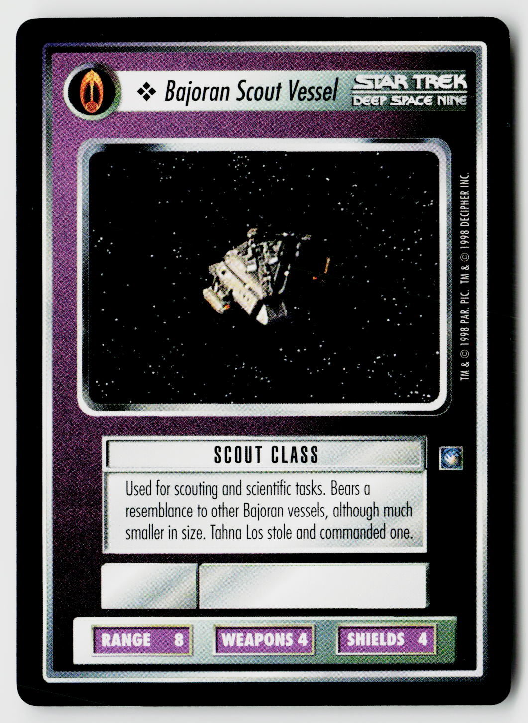 Star Trek The Next Generation CCG | Deep Space 9 | Bajoran Scout Vessel | Uncommon