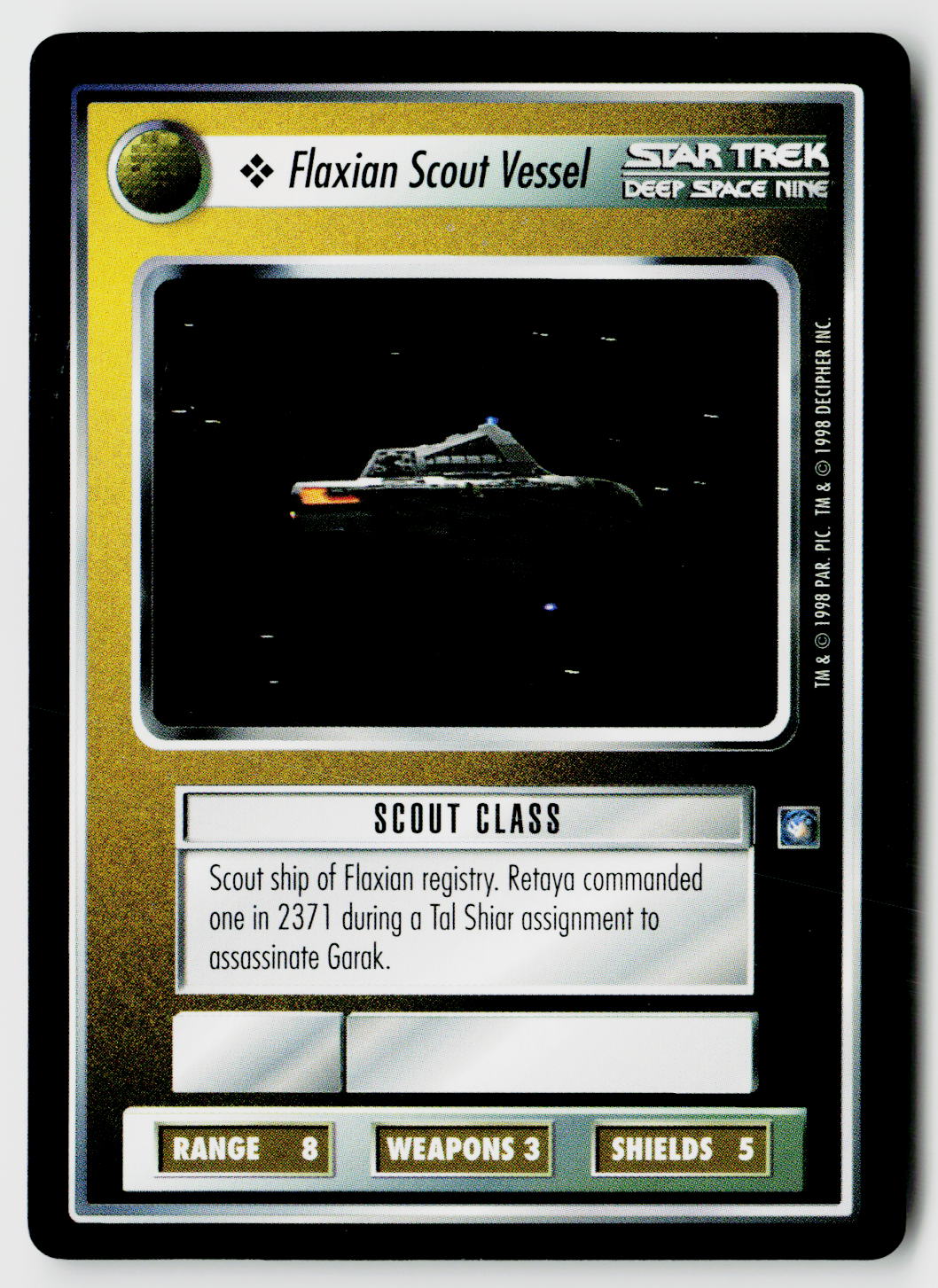Star Trek The Next Generation CCG | Deep Space 9 | Flaxian Scout Vessel | Common
