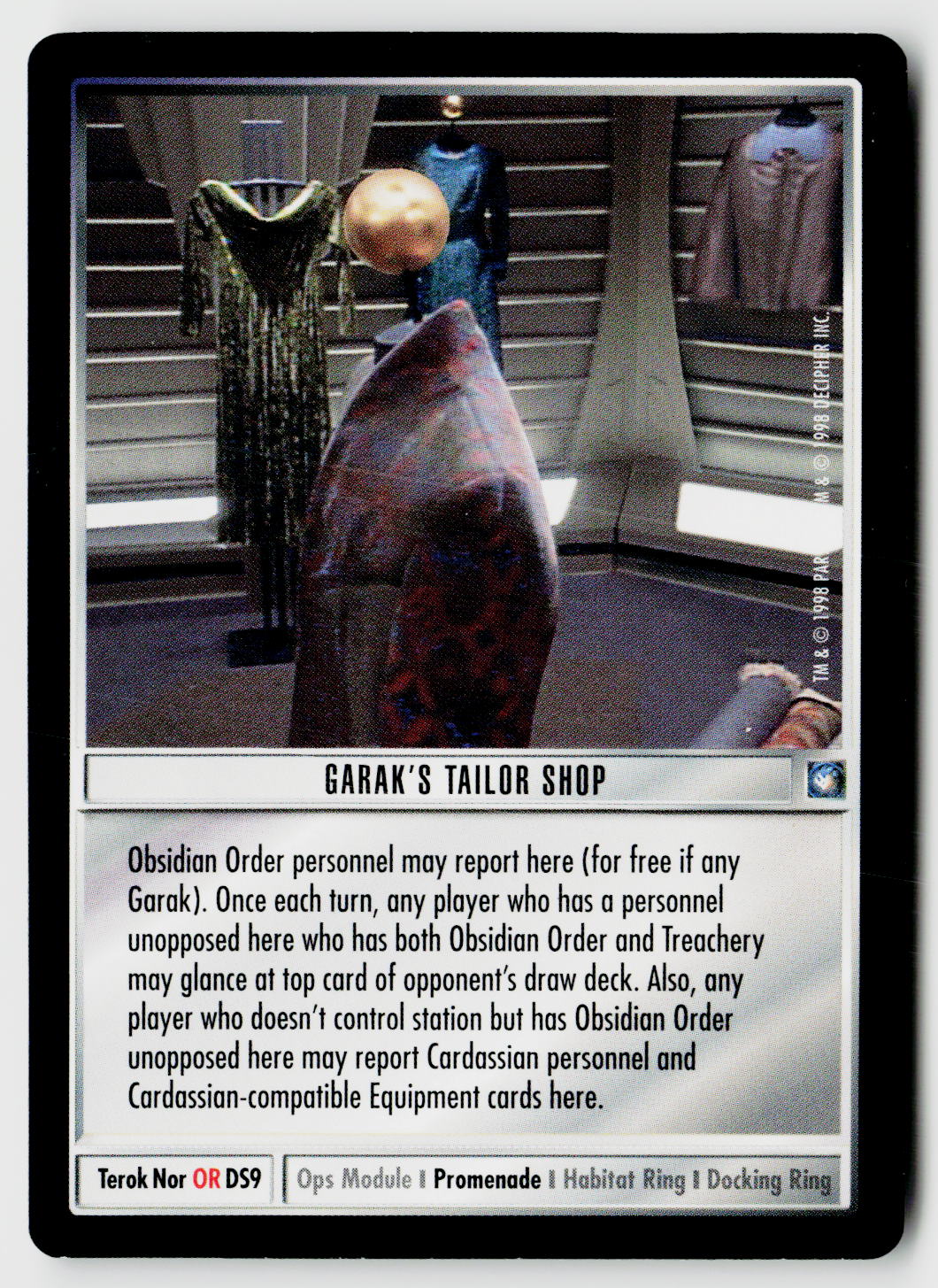 Star Trek The Next Generation CCG | Deep Space 9 | Garak's Tailor Shop | Rare