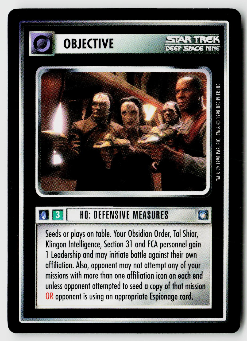 Star Trek The Next Generation CCG | Deep Space 9 | HQ: Defensive Measures | Uncommon