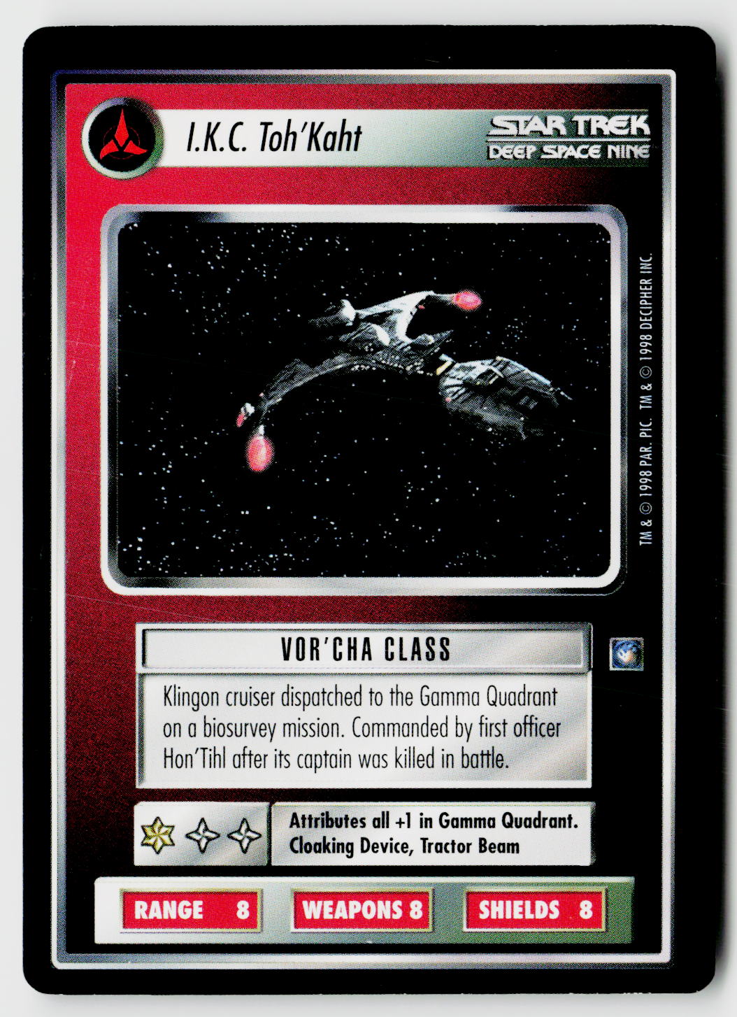 Star Trek The Next Generation CCG | Deep Space 9 | I.K.C. Toh'Kaht | Rare