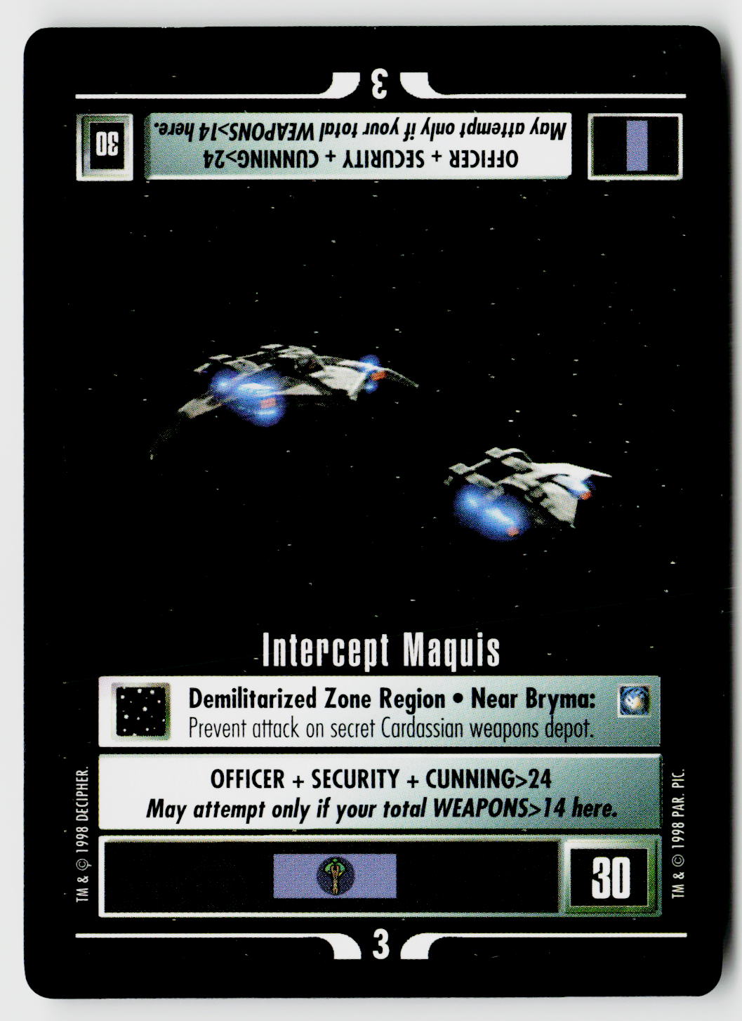Star Trek The Next Generation CCG | Deep Space 9 | Intercept Maquis | Starter