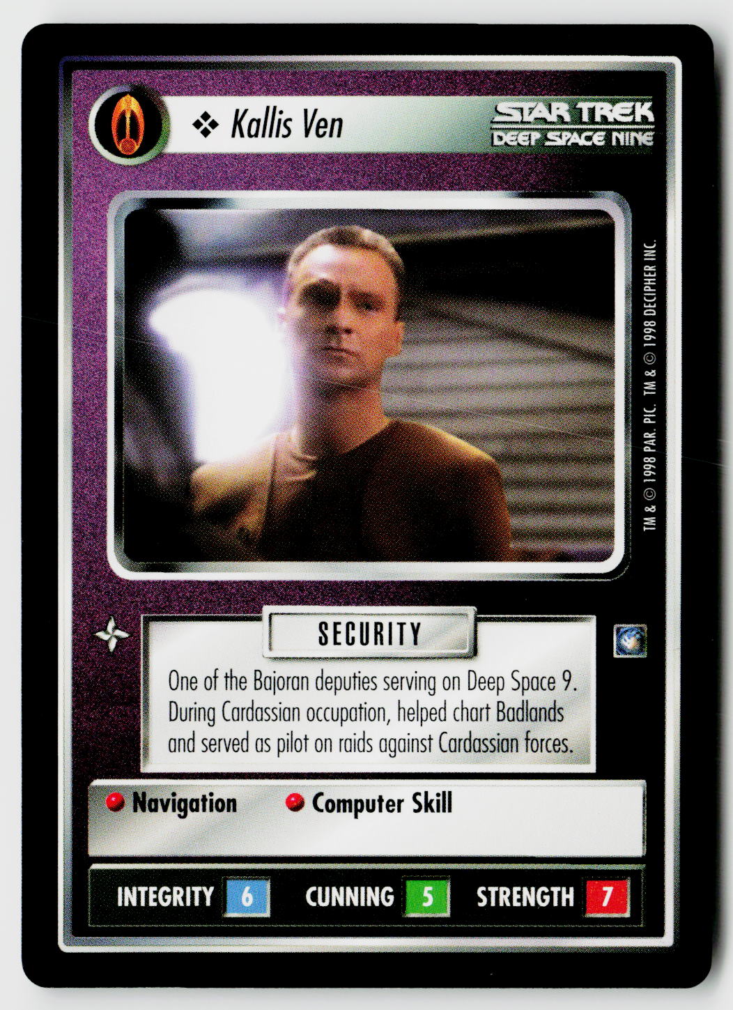 Star Trek The Next Generation CCG | Deep Space 9 | Kallis Ven | Common