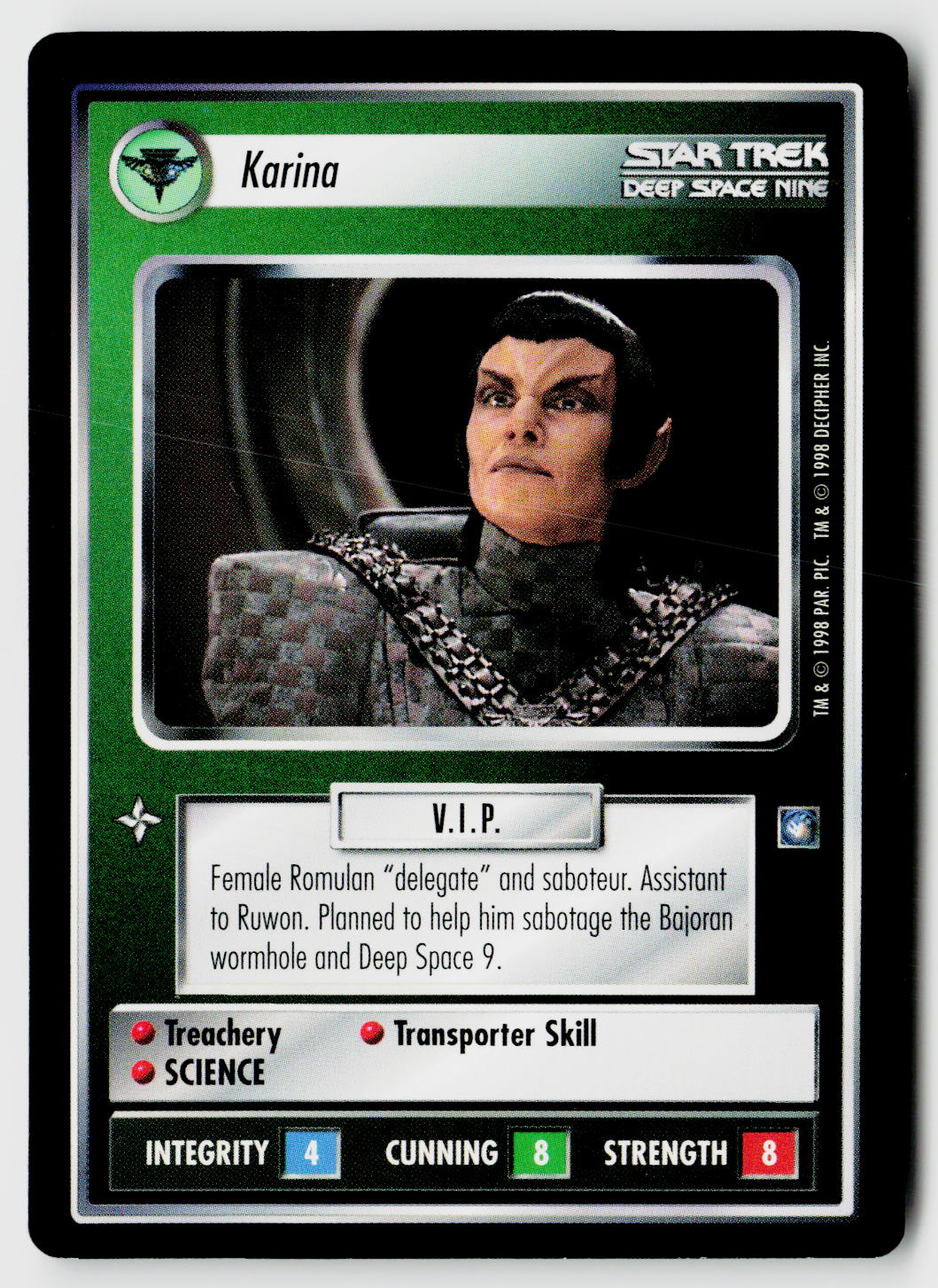Star Trek The Next Generation CCG | Deep Space 9 | Karina | Rare