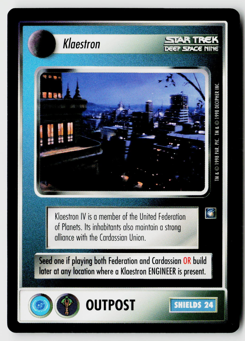 Star Trek The Next Generation CCG | Deep Space 9 | Klaestron Outpost | Common