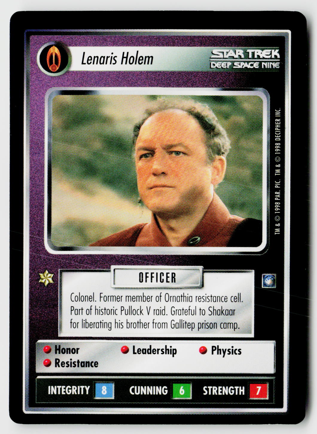 Star Trek The Next Generation CCG | Deep Space 9 | Lenaris Holem | Rare