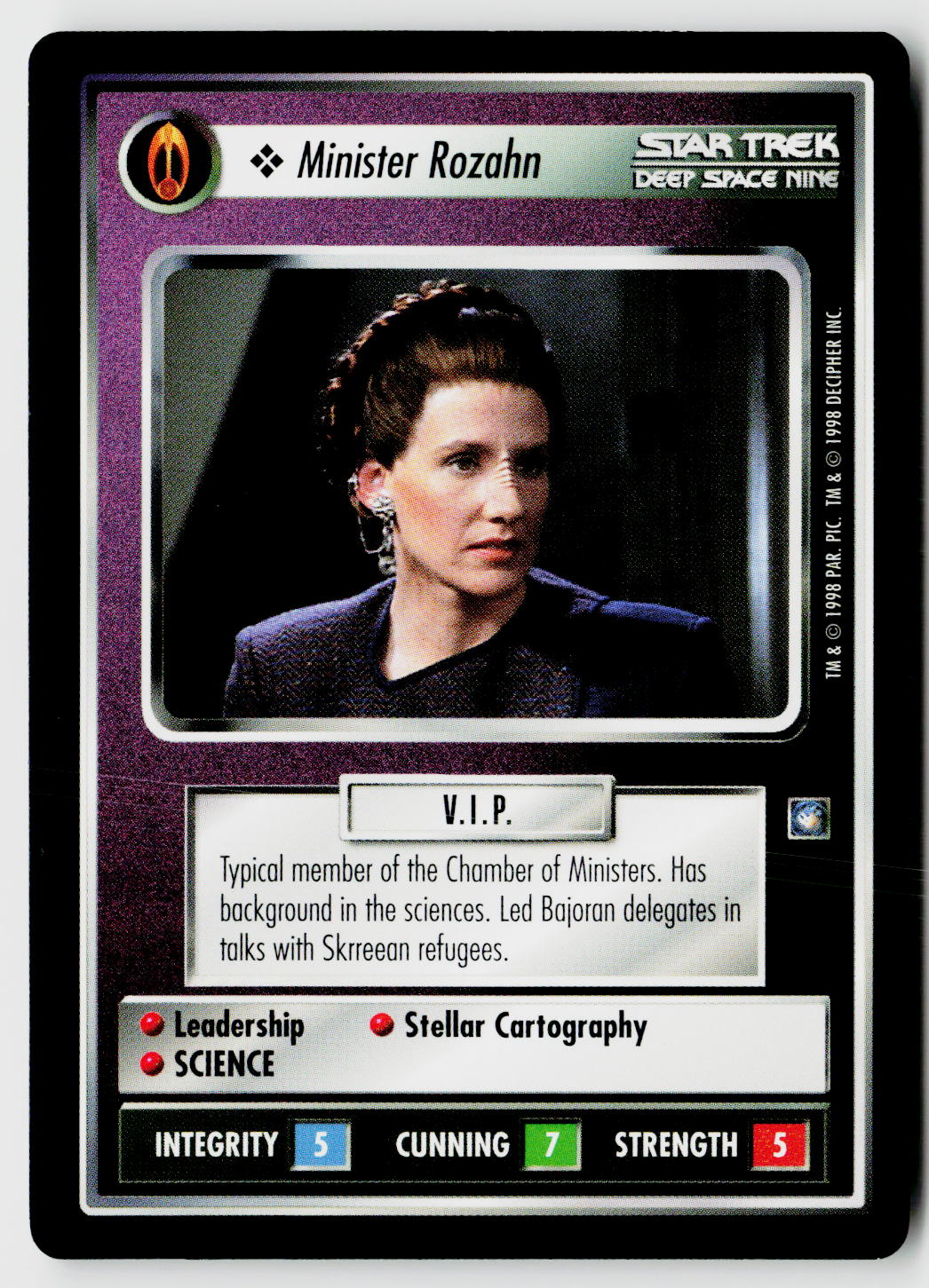 Star Trek The Next Generation CCG | Deep Space 9 | Minister Rozahn | Common