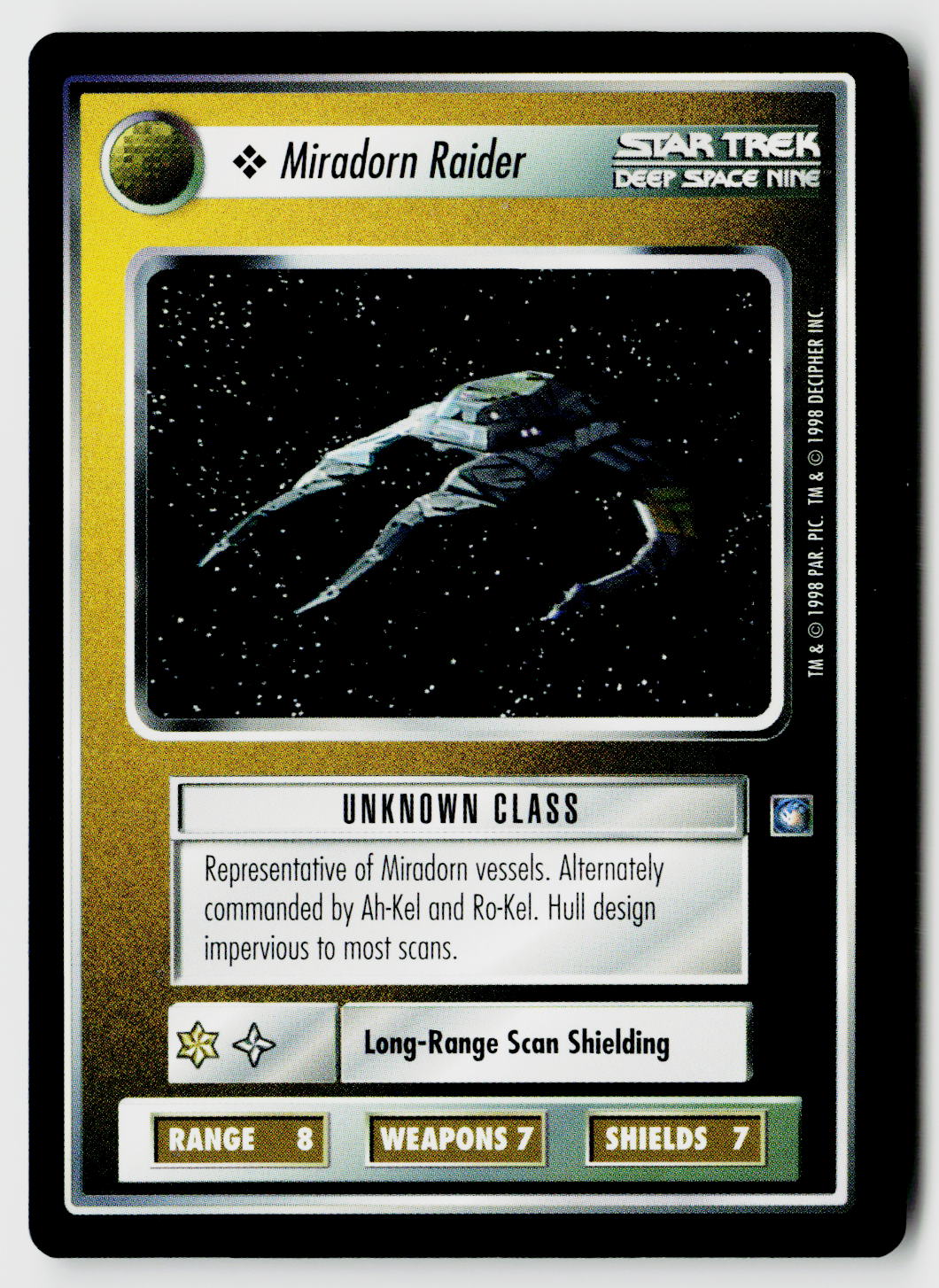 Star Trek The Next Generation CCG | Deep Space 9 | Miradorn Raider | Uncommon