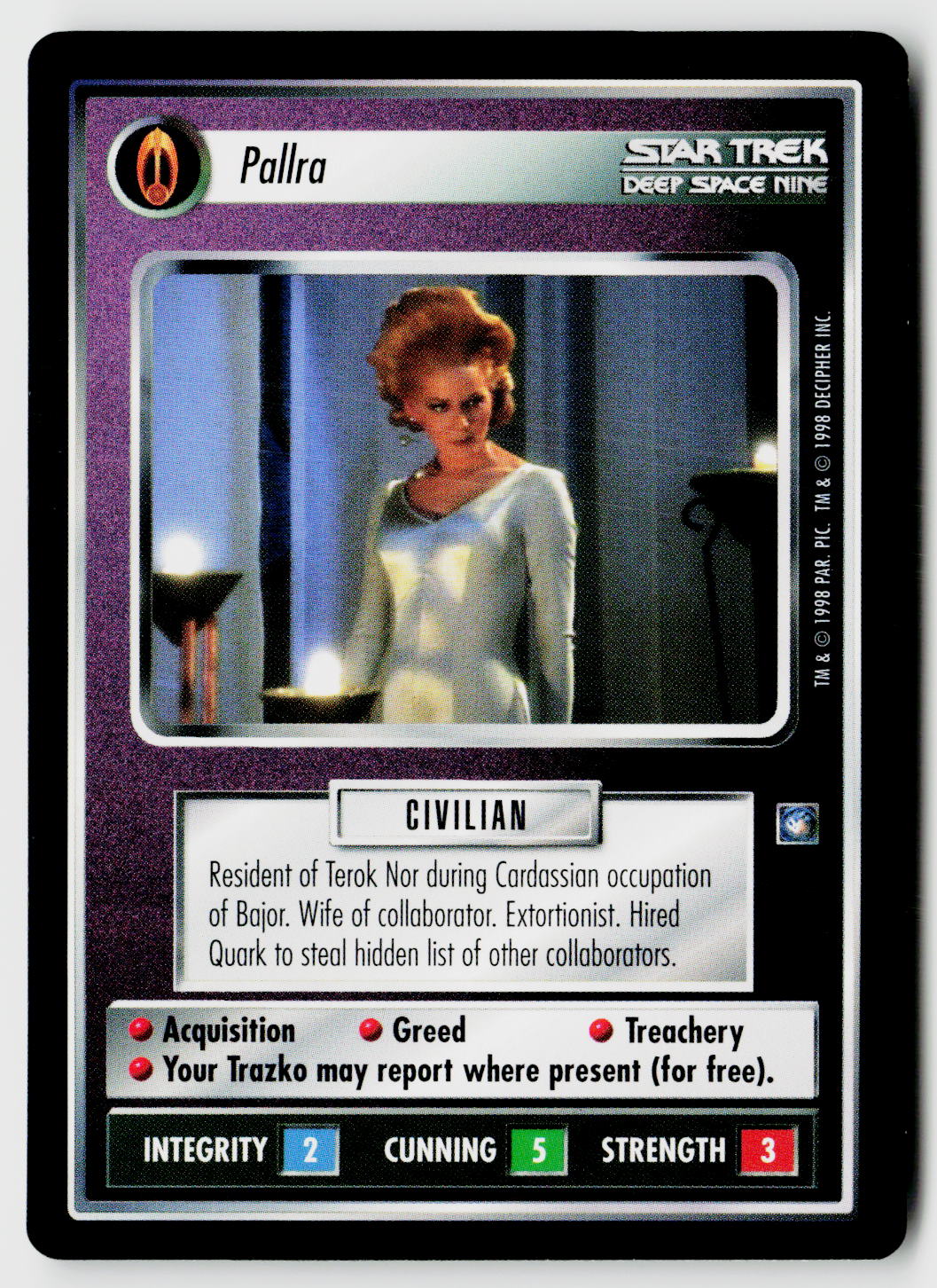 Star Trek The Next Generation CCG | Deep Space 9 | Pallra | Rare