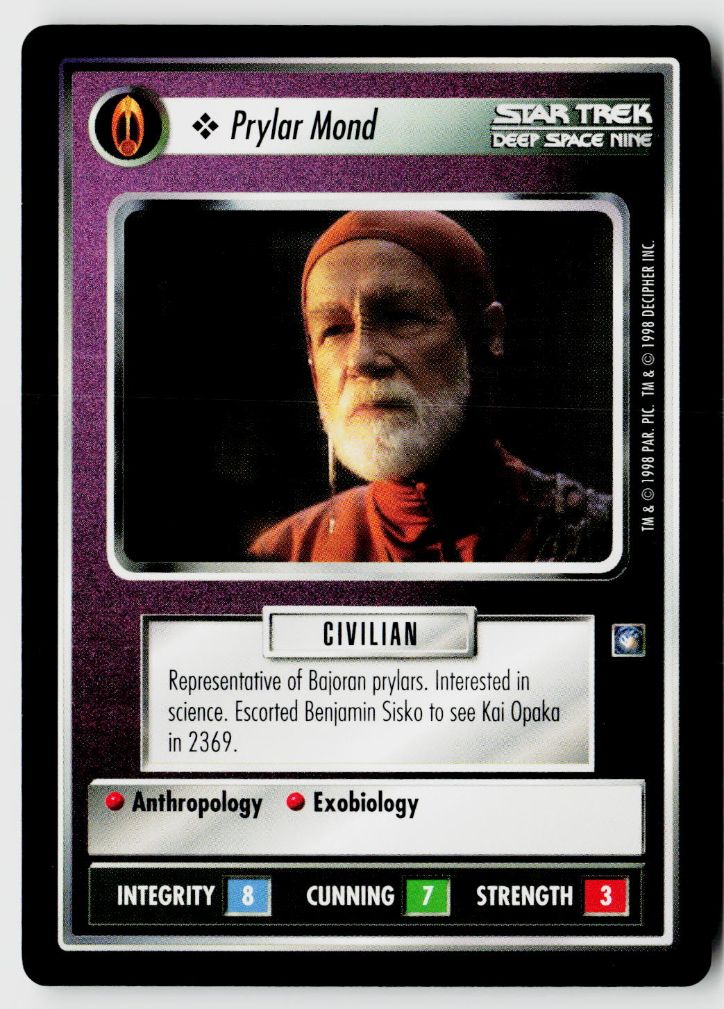 Star Trek The Next Generation CCG | Deep Space 9 | Prylar Mond | Common