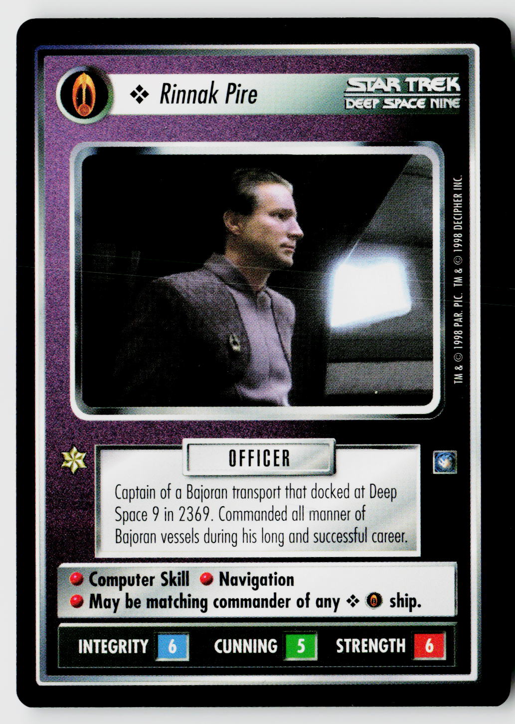 Star Trek The Next Generation CCG | Deep Space 9 | Rinnak Pire | Common