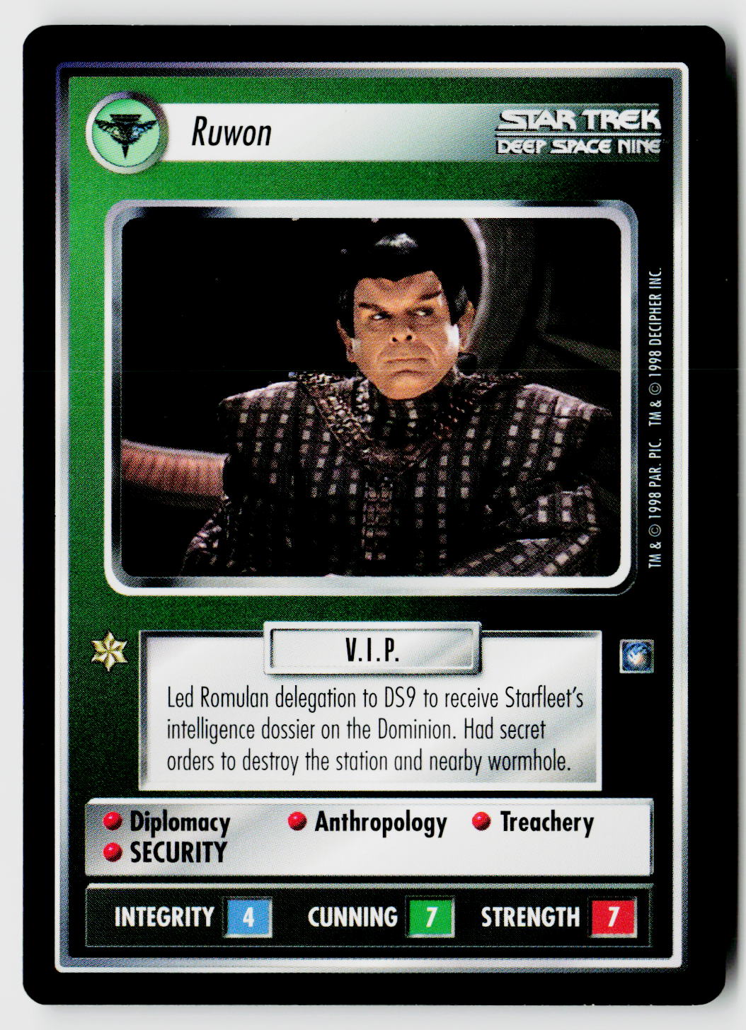 Star Trek The Next Generation CCG | Deep Space 9 | Ruwon | Rare