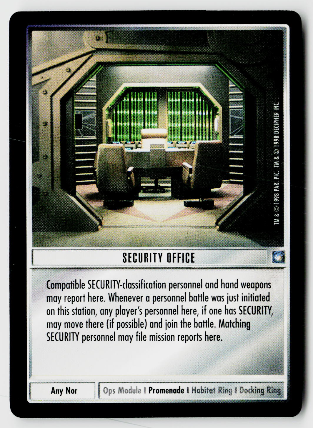 Star Trek The Next Generation CCG | Deep Space 9 | Security Office | Uncommon