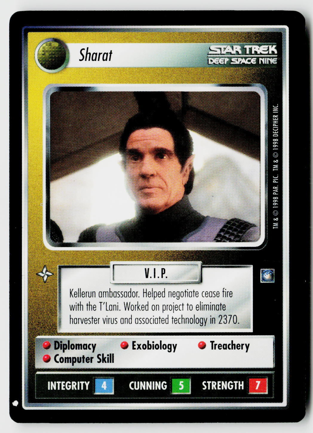 Star Trek The Next Generation CCG | Deep Space 9 | Sharat | Uncommon
