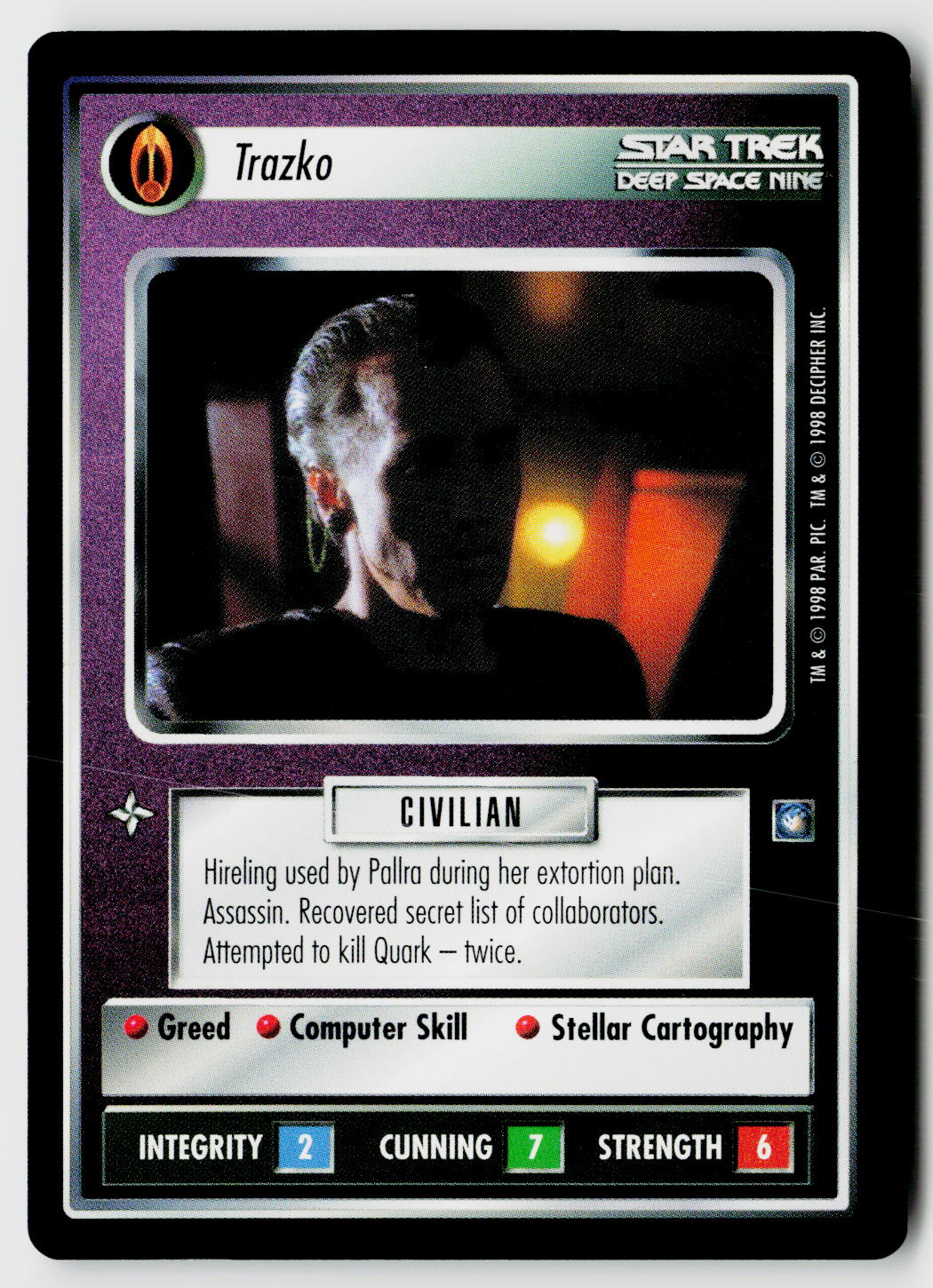 Star Trek The Next Generation CCG | Deep Space 9 | Trazko | Uncommon