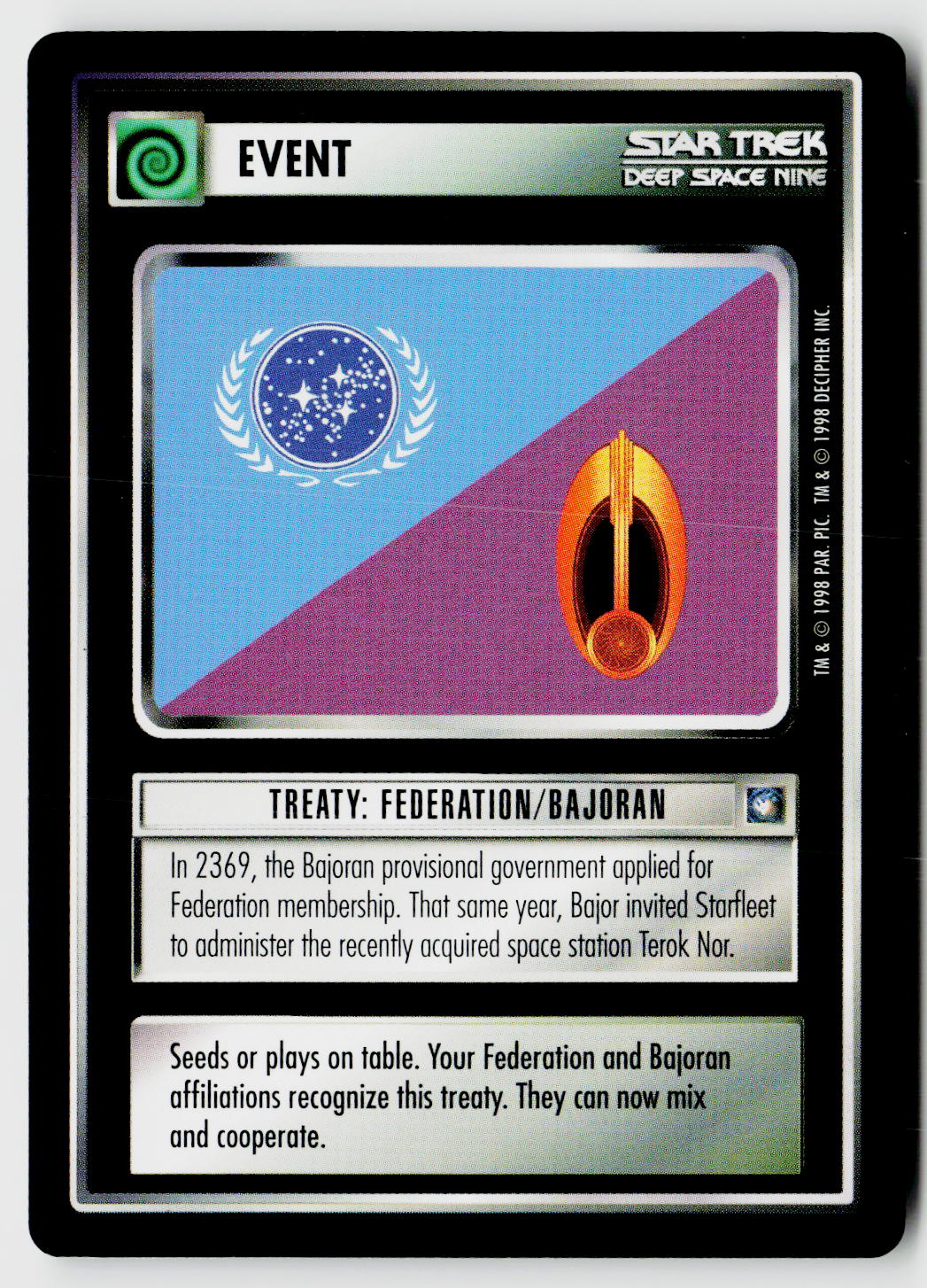 Star Trek The Next Generation CCG | Deep Space 9 | Treaty: Federation/Bajoran | Common