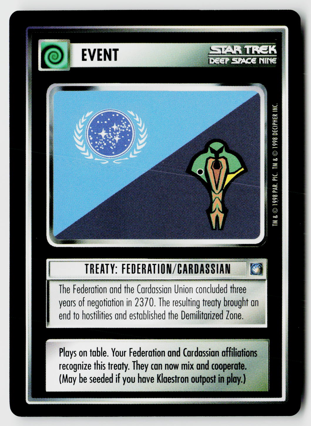 Star Trek The Next Generation CCG | Deep Space 9 | Treaty: Federation/Cardassian | Common