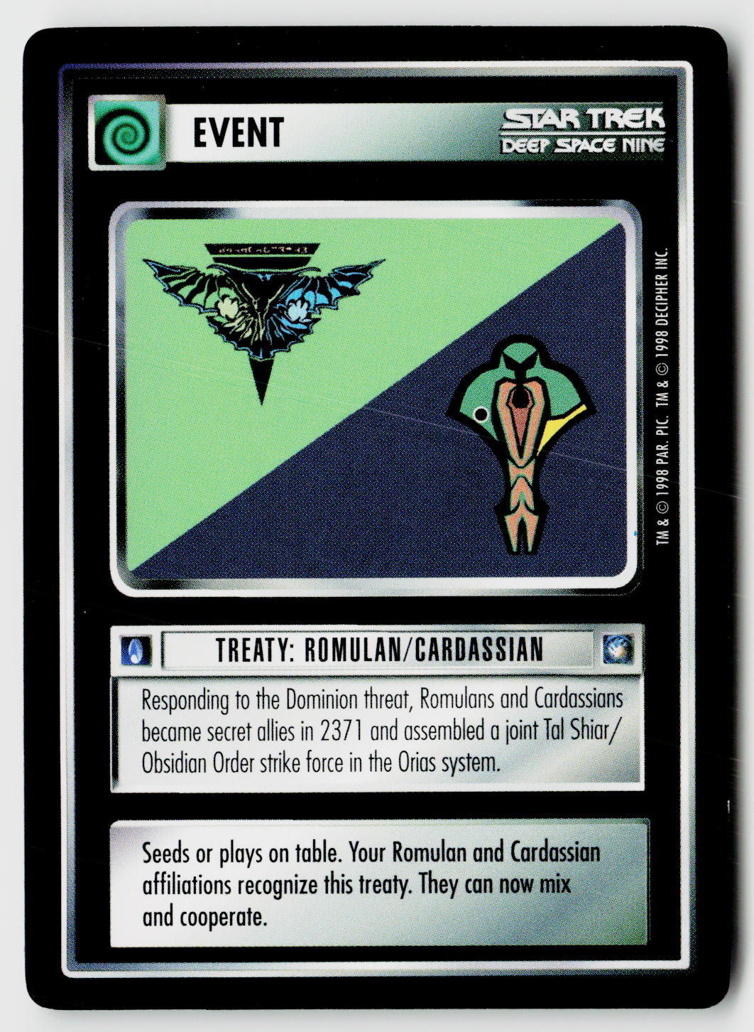 Star Trek The Next Generation CCG | Deep Space 9 | Treaty: Romulan/Cardassian | Uncommon