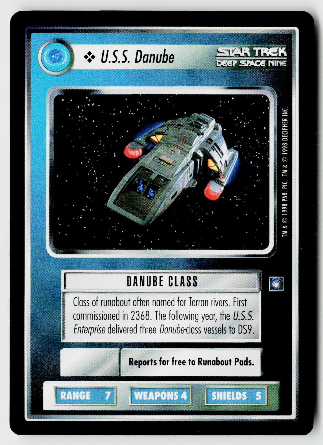 Star Trek The Next Generation CCG | Deep Space 9 | U.S.S. Danube | Common