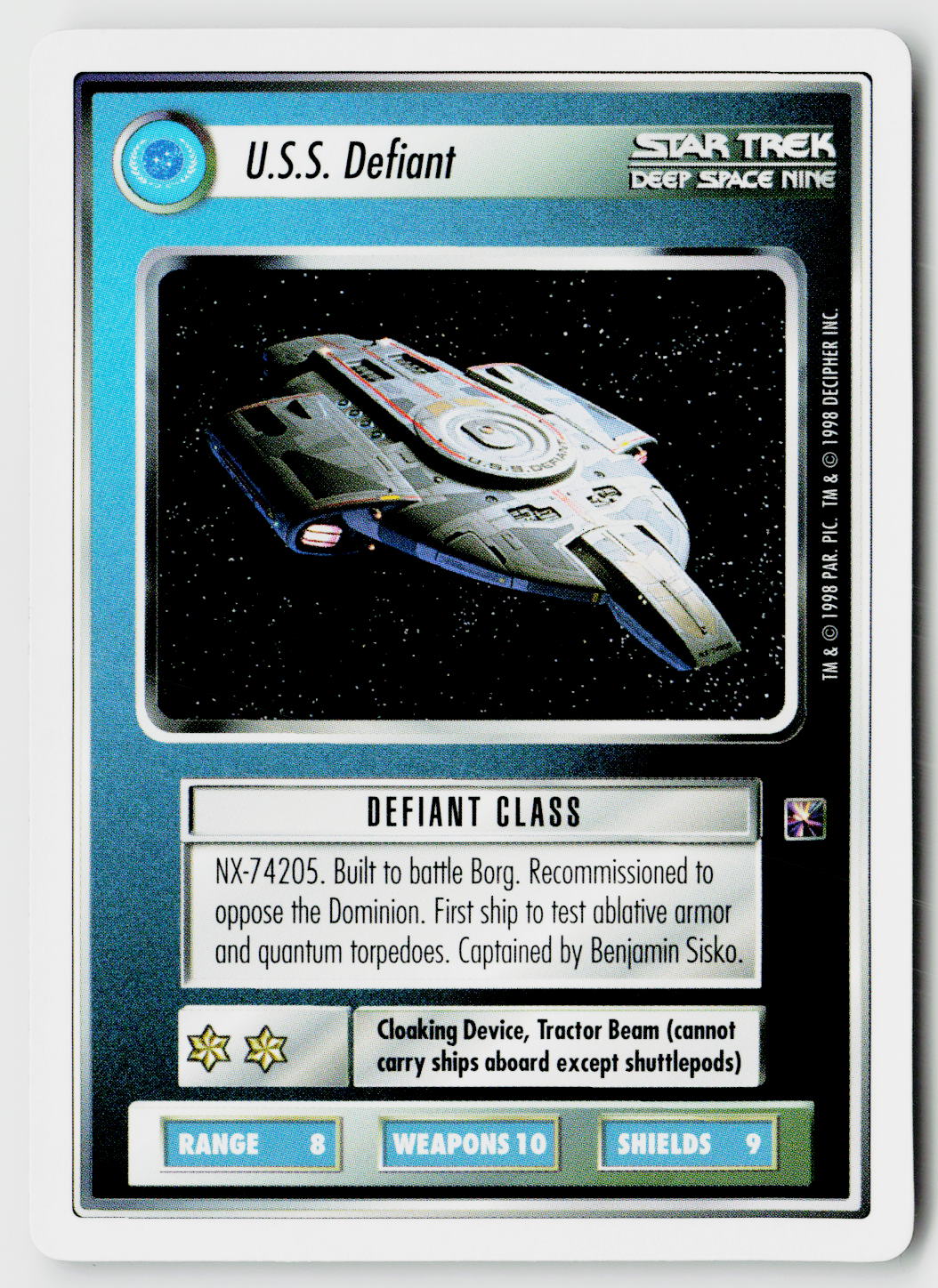 Star Trek The Next Generation CCG | Deep Space 9 | U.S.S. Defiant | Premium