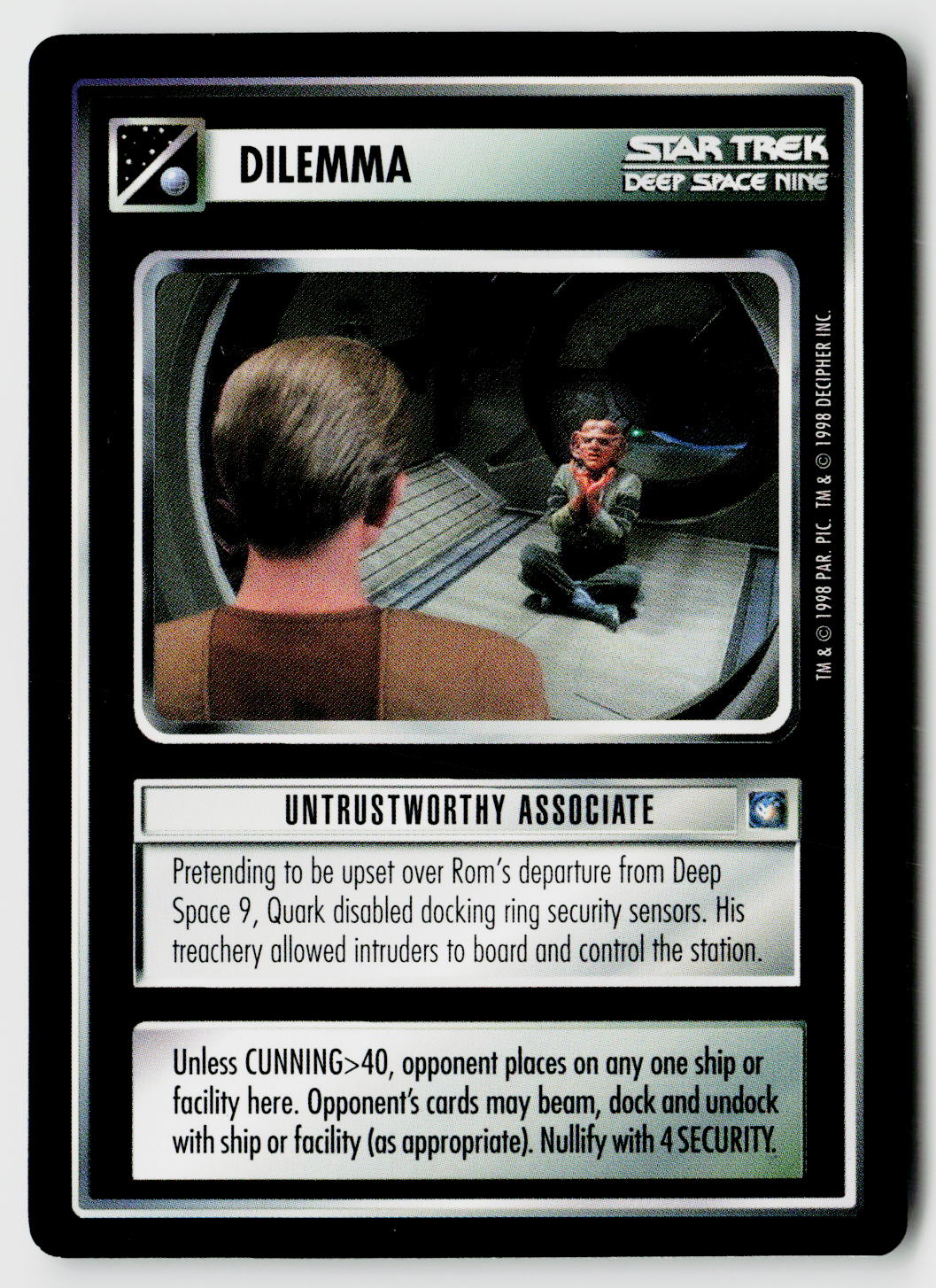 Star Trek The Next Generation CCG | Deep Space 9 | Untrustworthy Associate | Uncommon
