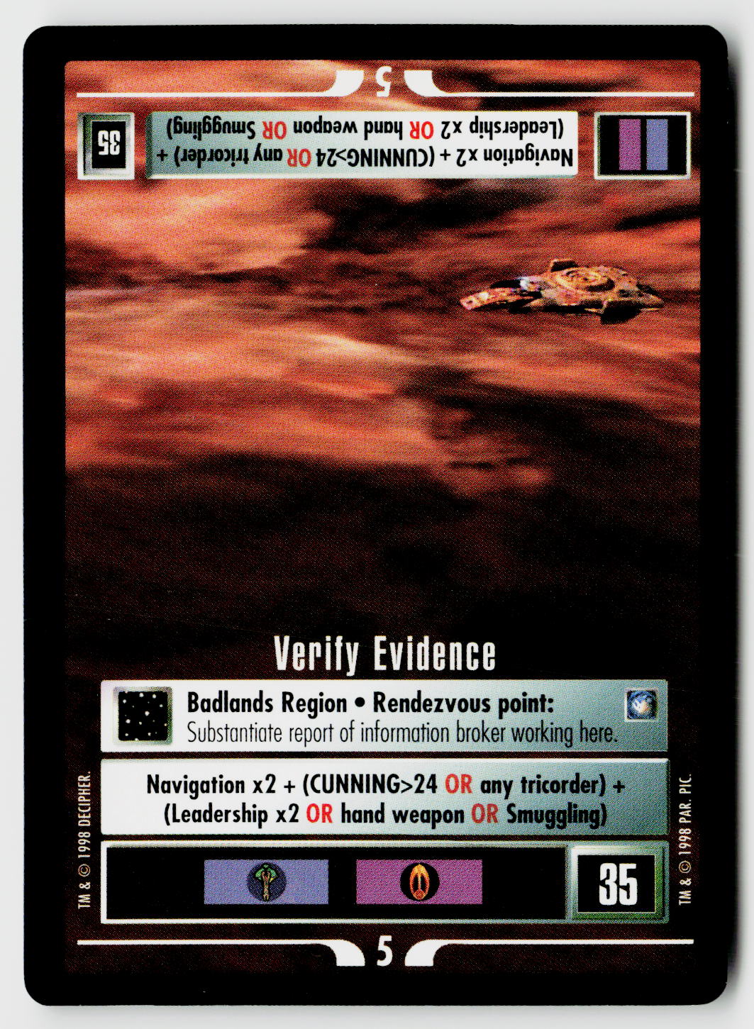 Star Trek The Next Generation CCG | Deep Space 9 | Verify Evidence | Starter