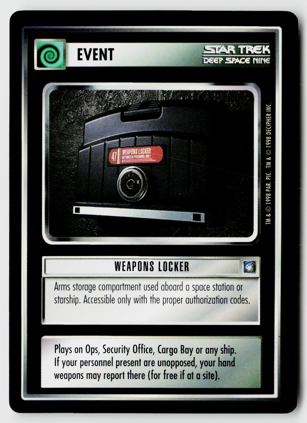 Star Trek The Next Generation CCG | Deep Space 9 | Weapons Locker | Common