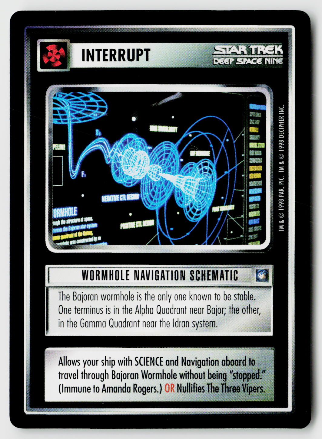 Star Trek The Next Generation CCG | Deep Space 9 | Wormhole Navigation Schematic | Uncommon