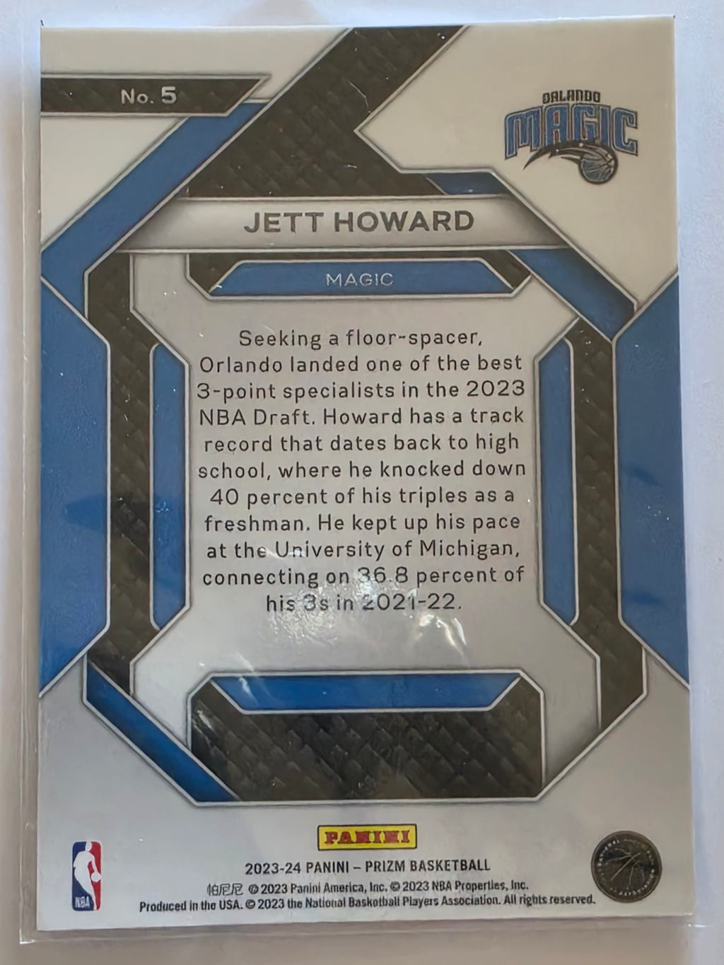 2023-24 Panini Prizm | Emergent | #5 | Jett Howard | Orlando Magic