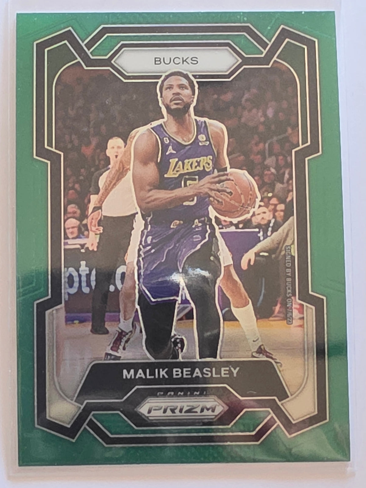 2023-24 Panini Prizm | Green Parallel | #237 | Malik Beasley | Milwaukee Bucks
